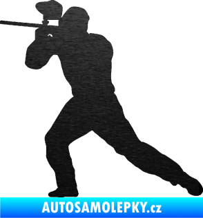 Samolepka Paintball 006 levá škrábaný kov černý