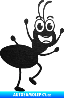 Samolepka Pan mravenec pravá škrábaný kov černý