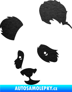 Samolepka Panda 004 levá škrábaný kov černý
