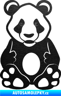 Samolepka Panda 006  škrábaný kov černý