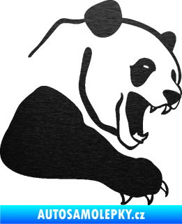 Samolepka Panda 010 pravá škrábaný kov černý