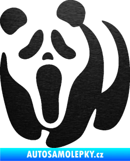 Samolepka Panda 014 levá maska Vřískot škrábaný kov černý