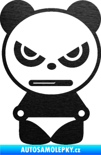 Samolepka Panda boy škrábaný kov černý