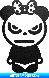 Samolepka Panda girl škrábaný kov černý