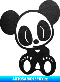 Samolepka Panda JDM levá škrábaný kov černý