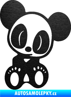 Samolepka Panda JDM pravá škrábaný kov černý