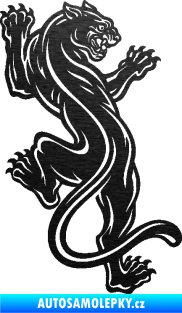 Samolepka Panter 003 pravá black panther škrábaný kov černý