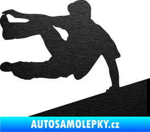 Samolepka Parkour 001 levá škrábaný kov černý