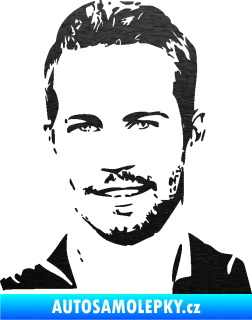Samolepka Paul Walker 001 levá škrábaný kov černý