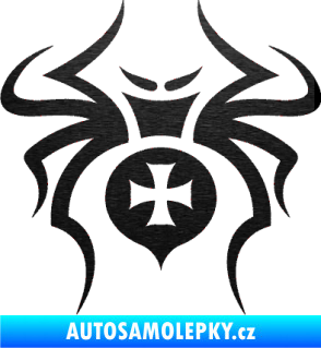 Samolepka Pavouk 003 křižák škrábaný kov černý