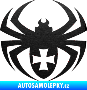 Samolepka Pavouk 004 křižák škrábaný kov černý