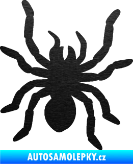 Samolepka Pavouk 014 pravá škrábaný kov černý