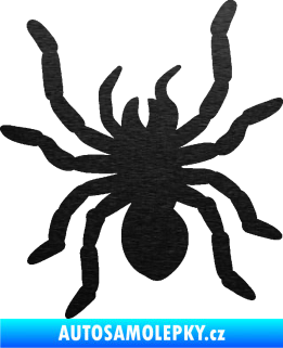 Samolepka Pavouk 014 levá škrábaný kov černý