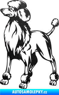 Samolepka Pes 014 levá Pudl škrábaný kov černý