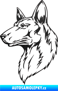 Samolepka Pes 019 levá škrábaný kov černý