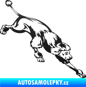 Samolepka Pes 022 pravá Pudl škrábaný kov černý