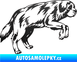 Samolepka Pes 034 pravá škrábaný kov černý