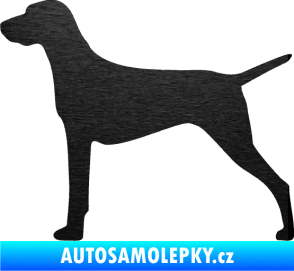 Samolepka Pes 052 levá Ohař škrábaný kov černý