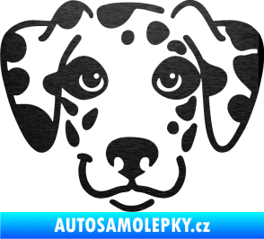 Samolepka Pes 064 Dalmatin škrábaný kov černý