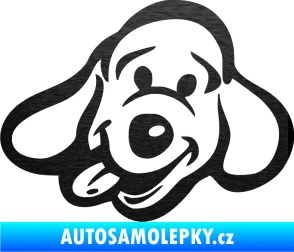 Samolepka Pes 078 levá škrábaný kov černý