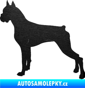 Samolepka Pes 087 levá Boxer škrábaný kov černý