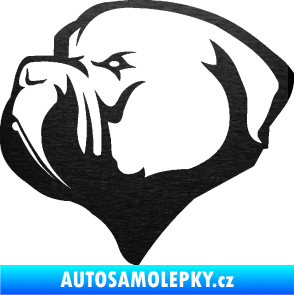 Samolepka Pes 116 levá pitbull škrábaný kov černý