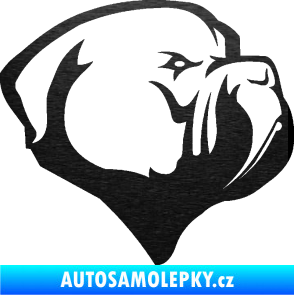 Samolepka Pes 116 pravá pitbull škrábaný kov černý