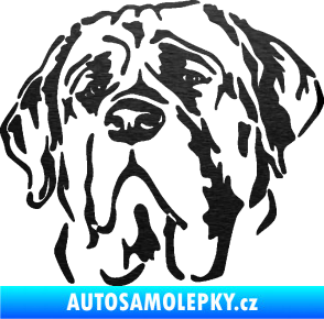 Samolepka Pes 125 levá anglický mastif škrábaný kov černý