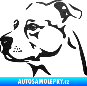 Samolepka Pes 134 levá Stafordširský bulteriér škrábaný kov černý