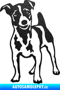 Samolepka Pes 144 levá Jack Russel terier škrábaný kov černý