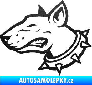 Samolepka Pes 167 levá pitbull škrábaný kov černý