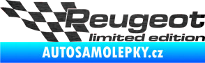 Samolepka Peugeot limited edition levá škrábaný kov černý