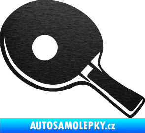 Samolepka Ping pong pálka levá škrábaný kov černý