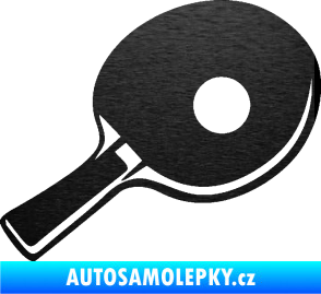 Samolepka Ping pong pálka pravá škrábaný kov černý