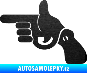 Samolepka Pistole 002 levá han gun škrábaný kov černý
