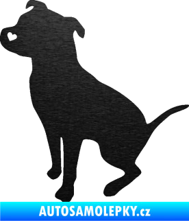 Samolepka Pitbull 005 levá škrábaný kov černý