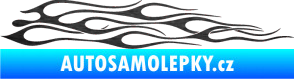 Samolepka Plameny 003 škrábaný kov černý