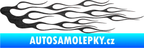 Samolepka Plameny 004 škrábaný kov černý