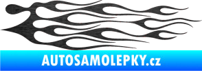 Samolepka Plameny 014 škrábaný kov černý