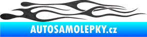 Samolepka Plameny 015 škrábaný kov černý
