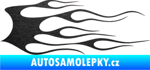 Samolepka Plameny 018 škrábaný kov černý