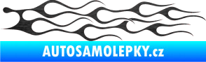 Samolepka Plameny 044 škrábaný kov černý