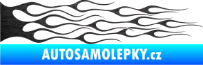 Samolepka Plameny 050 škrábaný kov černý
