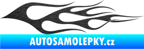 Samolepka Plameny 066 škrábaný kov černý