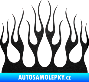 Samolepka Plameny 084 škrábaný kov černý