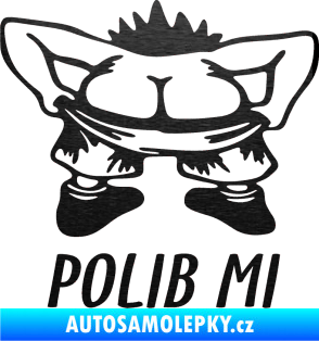 Samolepka Polib mi škrábaný kov černý