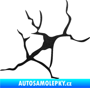 Samolepka Prasklina 004 škrábaný kov černý