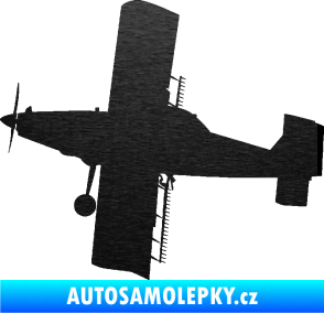 Samolepka Práškovací letoun Čmelák levá škrábaný kov černý