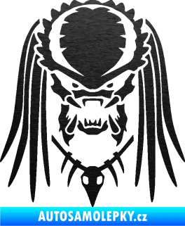 Samolepka Predátor 001  škrábaný kov černý