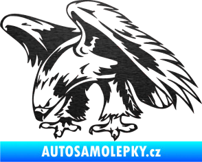 Samolepka Predators 001 levá orel škrábaný kov černý